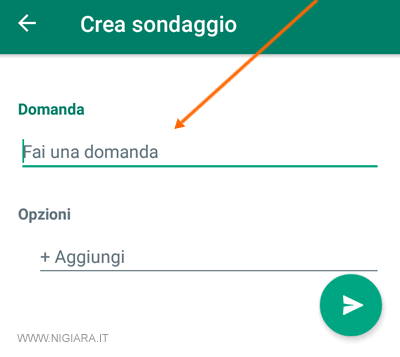 scrivi la domanda