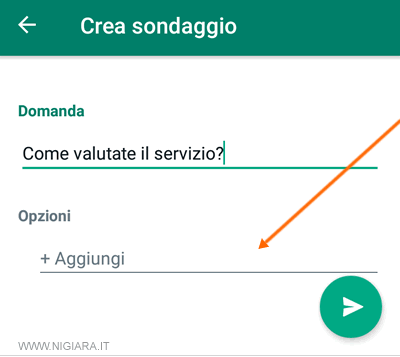 scrivi la prima opzione