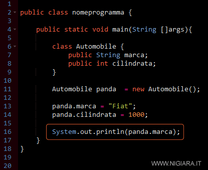 interroga il valore della variabile