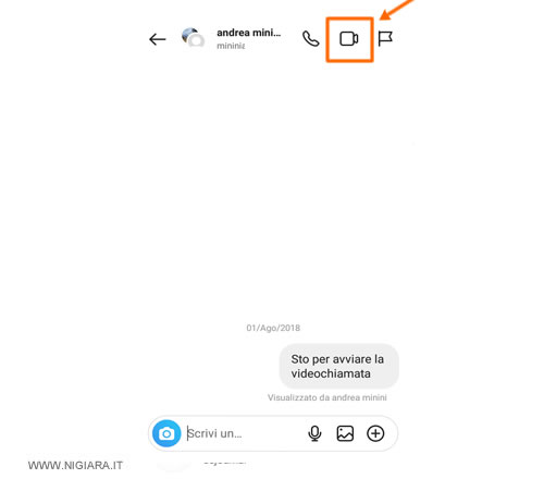 tocca l'icona della videocamera