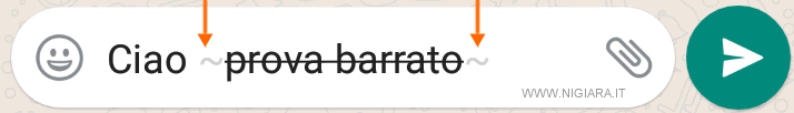 come barrare un testo o una parola su Whatsapp con la tilde