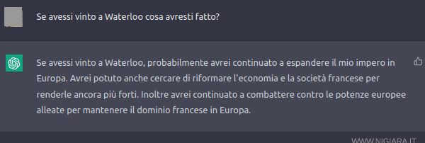 la risposta di ChatGPT