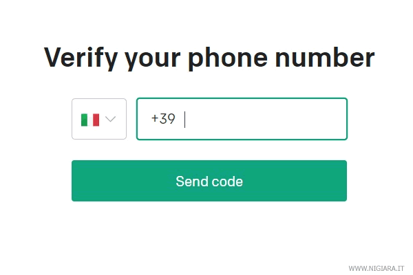 digita il tuo numero di telefono