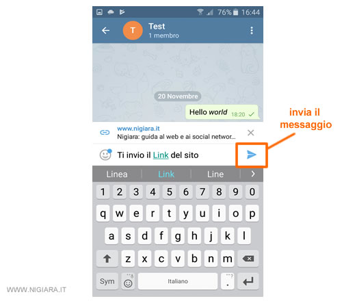 premi su Invia