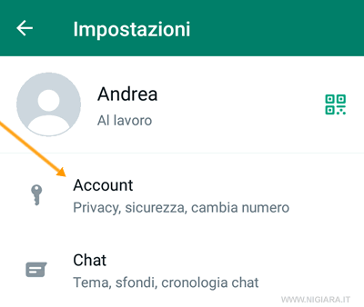 seleziona Account