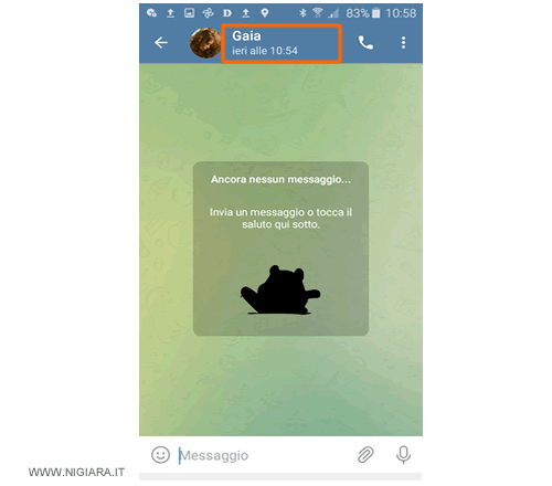 premi sul nome del contatto da bloccare su Telegram