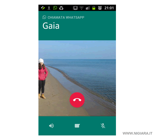 la schermata quando inizia a squillare il telefono