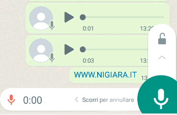 registra il messaggio vocale
