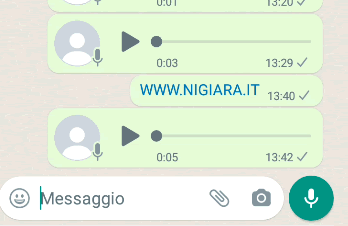 il tuo messaggio vocale è stato spedito
