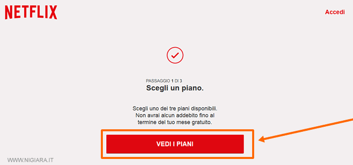 clicca sul pulsante Vedi i piani