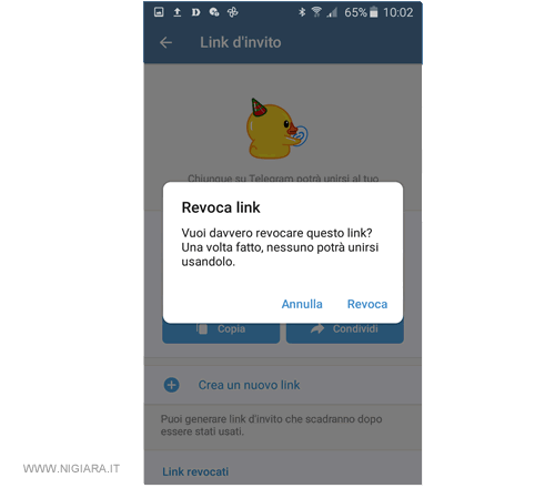 premi su Revoca