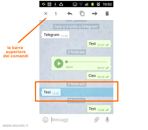 in alto compare un menù con i comandi operativi