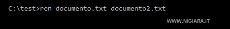come cambiare nome a file e cartelle in dos