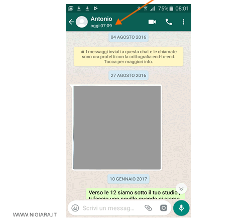 la data e ora di ultimo accesso non si vede 