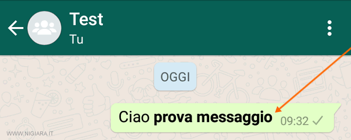 la frase &egrave; stata pubblicata in grassetto