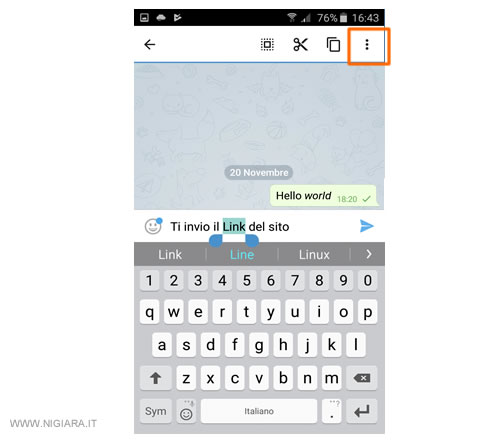 apri il menu principale