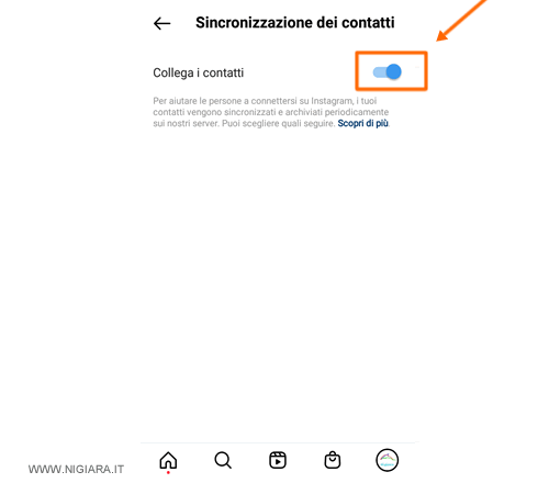 attiva la sincronizzazione