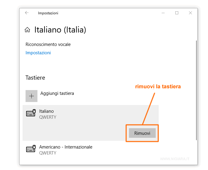 come cambiare la lingua della tastiera su Windows