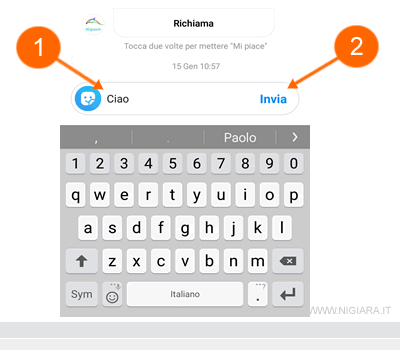 come spedire un messaggio su Instagram