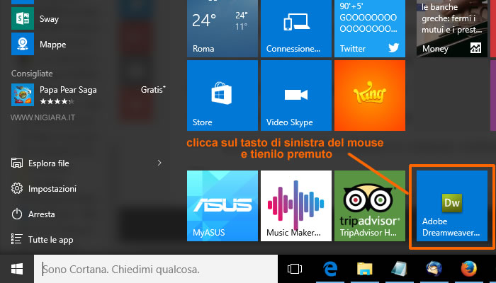come personalizzare il menù Start di Windows 10