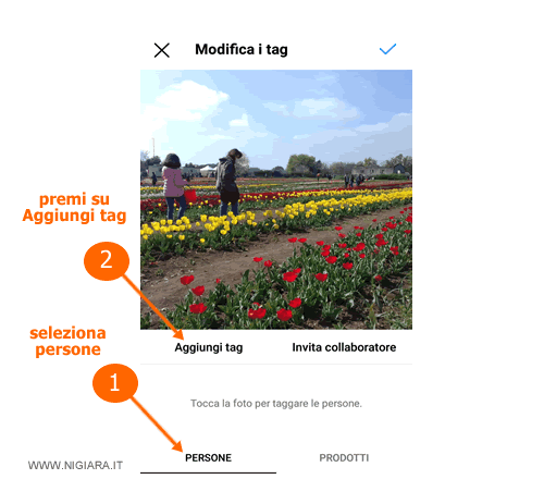 Premi su Aggiungi tag
