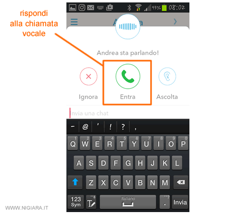 come fare una chiamata con Snapchat