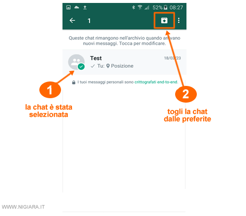 come togliere una chat dalle conversazioni su Whatsapp
