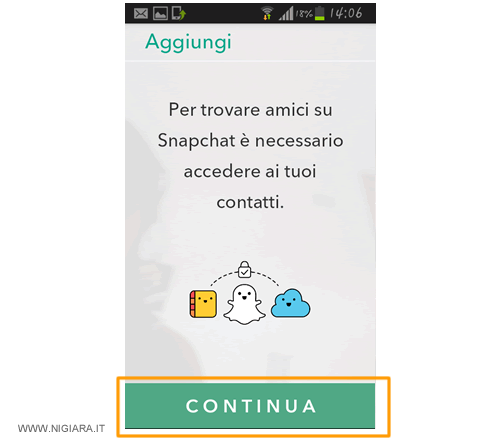 premi sul pulsante CONTINUA