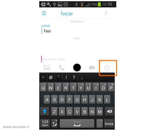 premi sull'icona delle emoticon