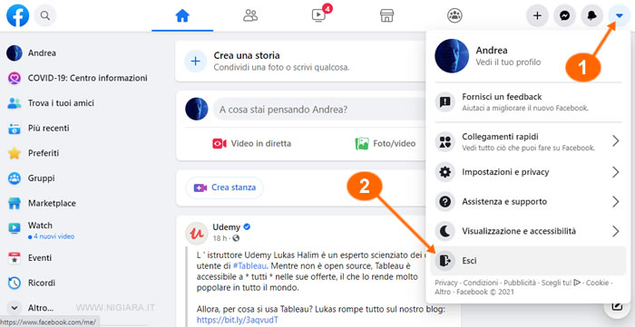 come scollegarsi da Facebook