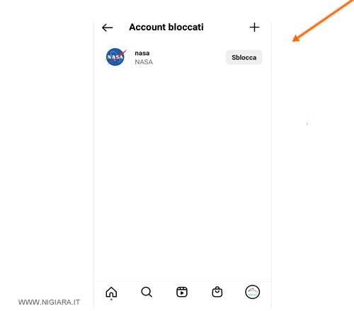 la lista degli account