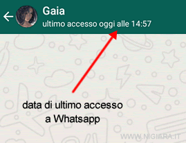 dove si trova la data di ultimo accesso a Whatsapp
