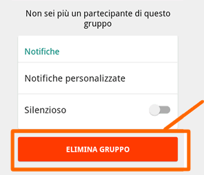 cancella il gruppo Whatsapp