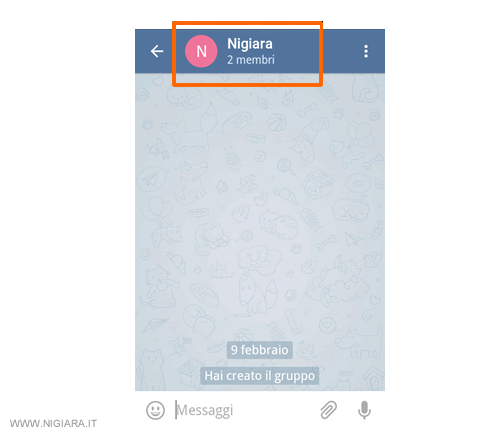 pigia sul nome del gruppo da chiudere