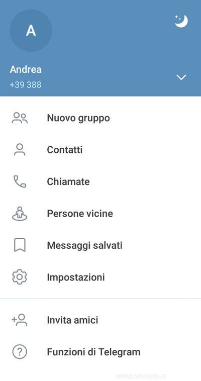seleziona la voce Impostazioni