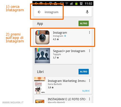 come installare instagram sullo smartphone Android