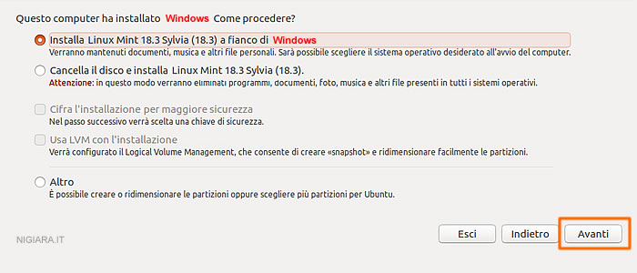 l'installazione di Linux insieme a Windows oppure no