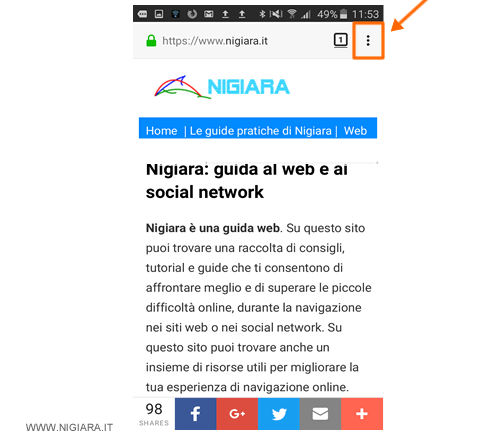 apri il menu principale di Firefox