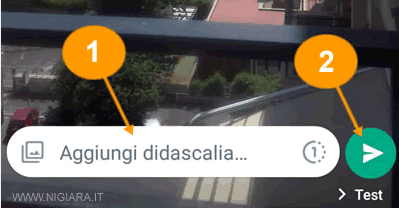 aggiungi una didascalia e condividi la foto