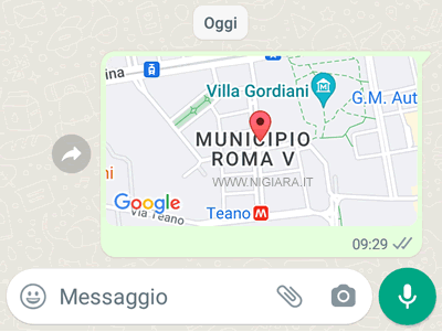 la localizzazione è stata inviata