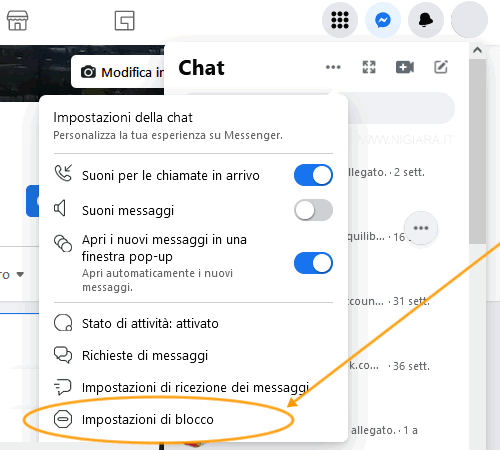 Clicca su Impostazioni di Blocco