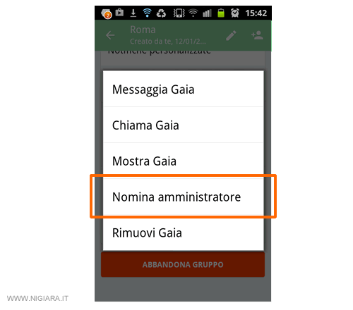 nomina amministratore del gruppo su Whatsapp