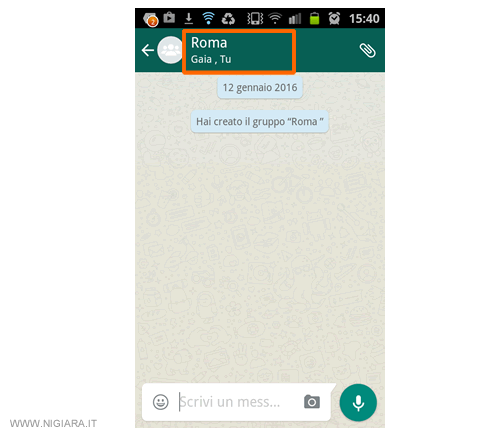 entra nel pannello di configurazione del gruppo