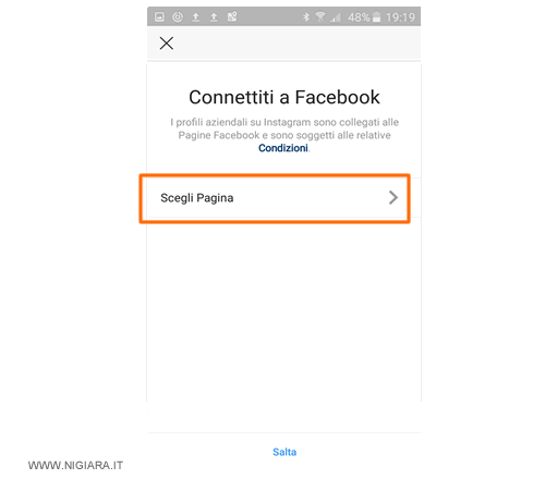 come collegare la pagina Facebook a Instagram