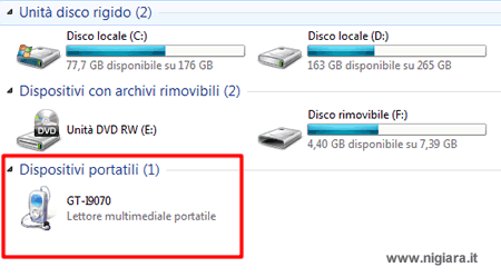 seleziona l'icona del dispositivo mobile