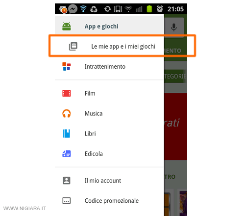 clicca sulla voce Le mie app