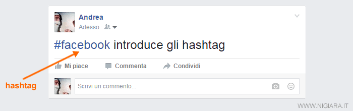 un esempio di hashtag