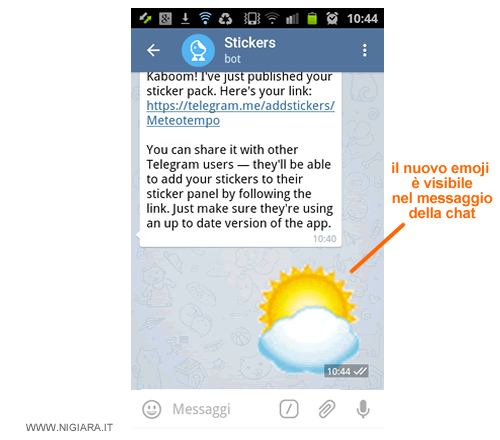 come usare il nuovo sticker per chattare
