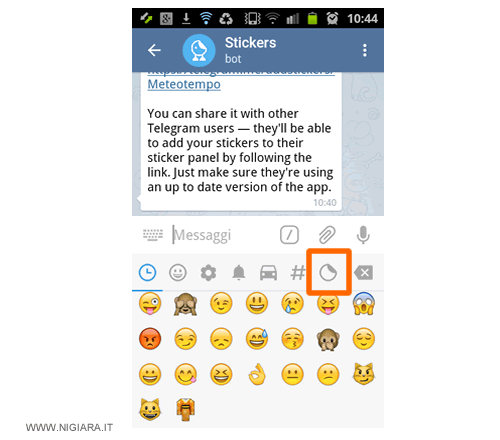 premi sulle emoji personalizzate