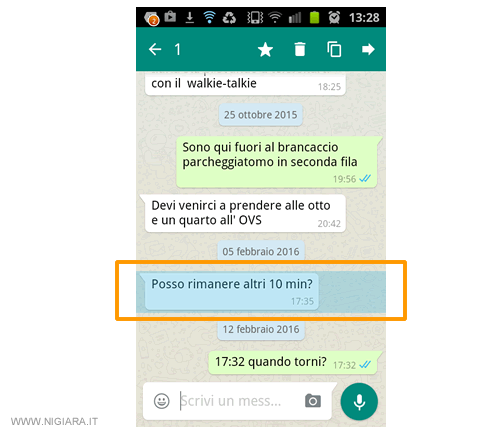devi selezionare il messaggio della chat che vuoi rimuovere